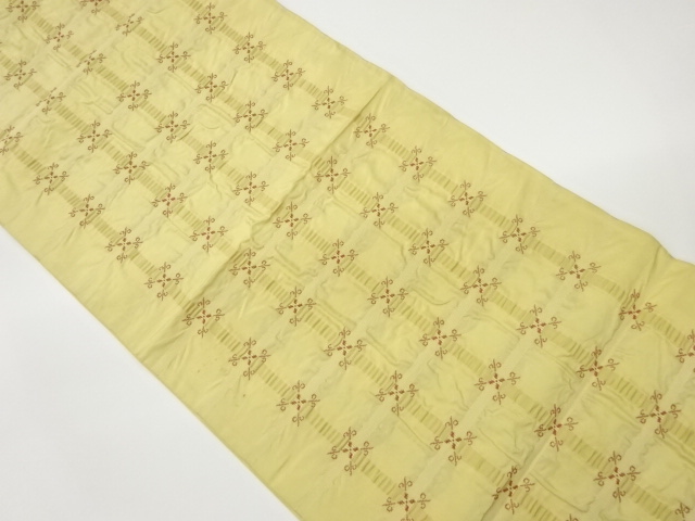 格子模様織出し洒落袋帯